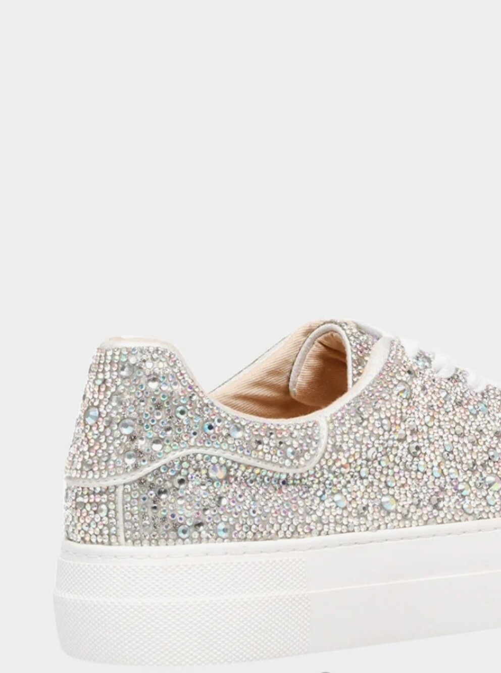 Betsey Johnson Silver Crystal Lace-Up Sneakers - Picture 5 of 12